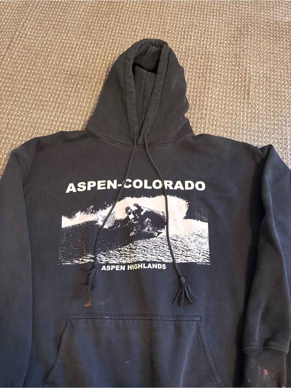 Brandy Melville Christy Aspen Colorado Oversized Hoodie – Black One Size - Picture 3 of 6